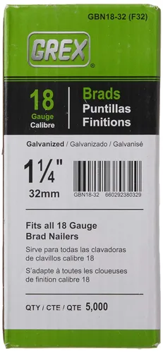 Vista 2 de Grex GBN18-32 (F32) 1-1/4 In. 18 Ga. Clavos Brad, galvanizados, 5M
