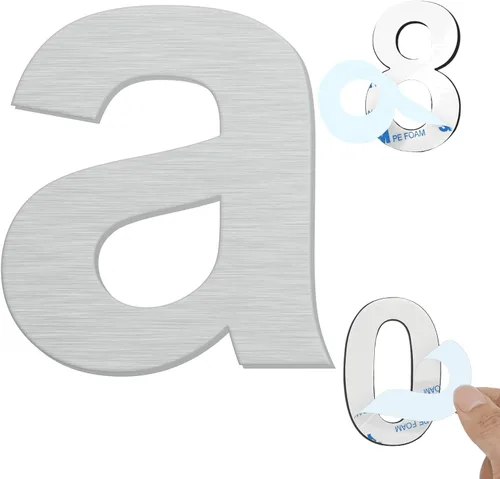 Vista 8 de Números de casa autoadhesivos – Números de puerta de acero inoxidable de 6 pulgadas para exteriores – Número de casa grande y moderno, número