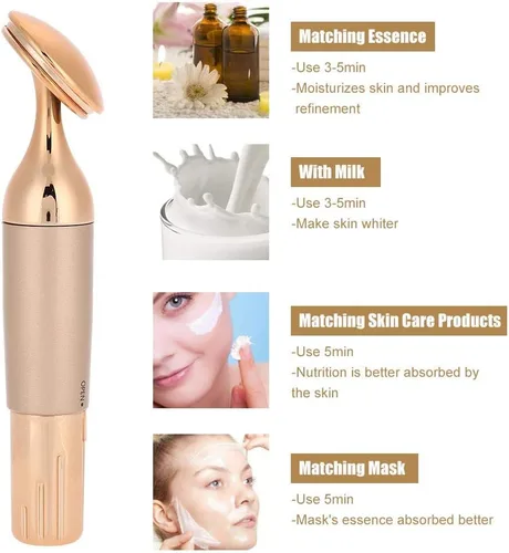Vista 3 de ZJchao Rodillo masajeador facial, antienvejecimiento, masaje facial, masajeador de belleza, varita masajeadora de piel, dispositivo de belleza