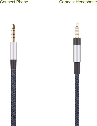 Vista 3 de Cable de repuesto de audio con control remoto de volumen de micrófono en línea compatible con auriculares Bose SoundTrue, SoundLink, SoundLink II