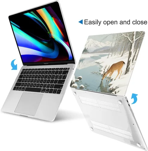 Vista 7 de Funda compatible con MacBook Air de 13 pulgadas 2022, 2021-2018 M1 A2337 A2179 A1932, carcasa de plástico duro y duradera y cubierta de teclado