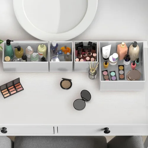 Vista 8 de Simple Houseware Organizador de cajones de ropa interior para lencería, ropa interior, brasier, bragas, calcetín, mameluco, juego de 6, gris