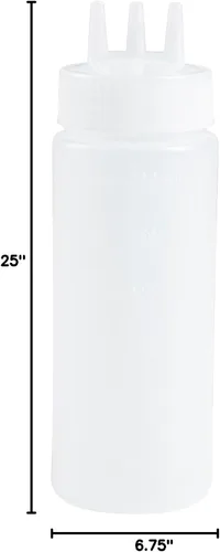 Vista 19 de Paquete de 6 botellas de plástico para apretar, transparentes, 12 onzas, punta de triple dispersión, 2.25 x 2.25 x 6.75 pulgadas por Restaurantware