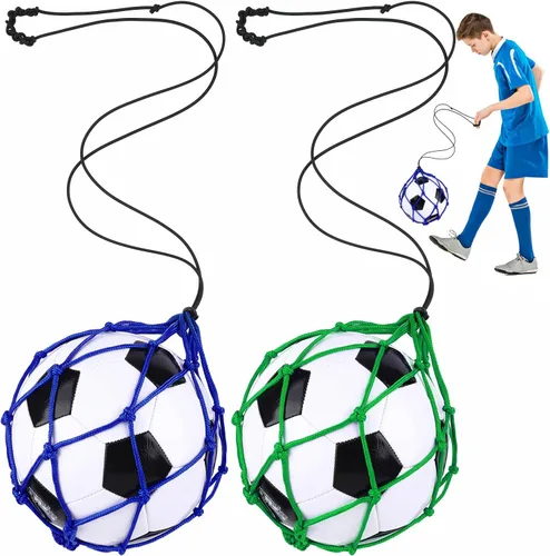 Vista 10 de TOBWOLF Football Kick Trainer, Soccer Return Trainer Net Fits Ball Size 3, 4, 5, Hands-Free Soccer Kick Throw Training Aid