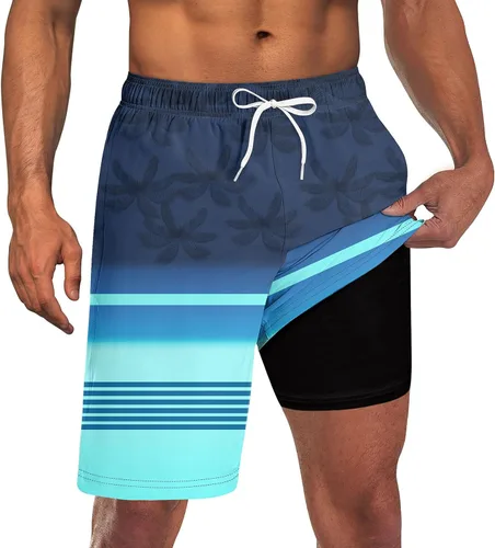 Vista 73 de UNICOMIDEA Bañador para hombre con forro de compresión de 9 pulgadas de largo