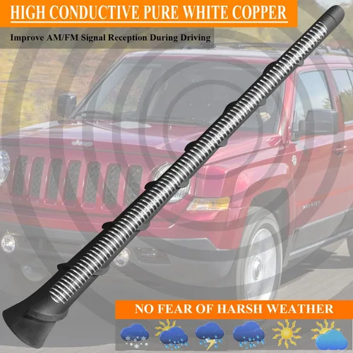 Vista 6 de Reemplazo de antena de goma flexible de 8 pulgadas para Jeep Liberty - Número de pieza 68297936AA Reemplazo de antena de goma flexible