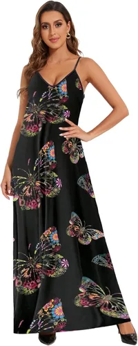 Vista 2 de shengfan Vestido largo de talla grande para mujer, holgado, estampado, ajustable, africano, con bolsillos