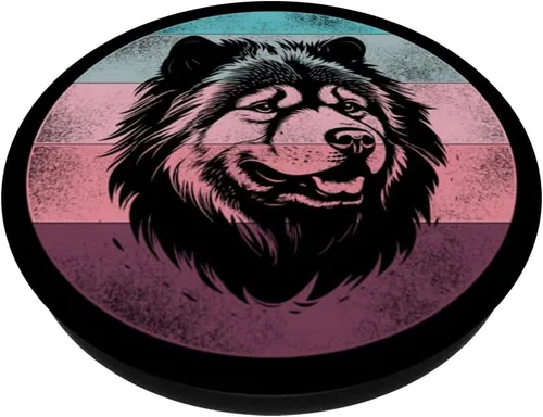 Vista 2 de Retro Vintage Design Chow Chow Dog PopSockets Standard PopGrip