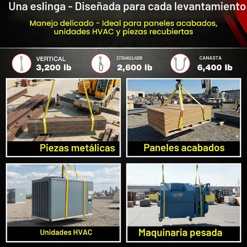 Vista 5 de DD Sling. Correa de 2 capas para levantamiento, de red de nylon, de doble ojal. Muy resistente (900 tejidos).Capacidad de carga vertical