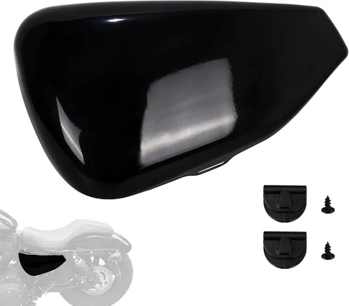 Vista 10 de Tapa de batería izquierda para Harley Davidson Sportster XL modelos 2004-2013 XL1200 XL883, negro Negro/Compatible con XL883 XL1200 2004-2013