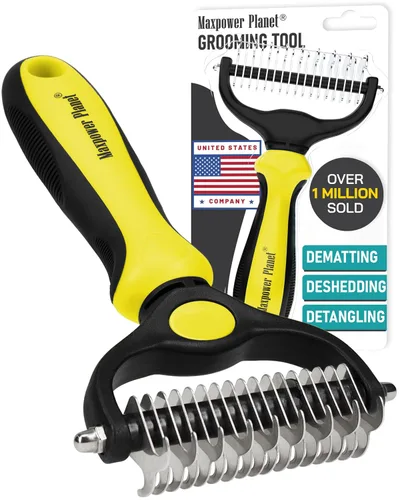 Vista 23 de Maxpower Planet Rastrillo para Perros y Cepillo de Pelo de Perro - Remueve Suavemente el Subpelo Suelto, Nudos y Enredos - Herramienta de Deslanado