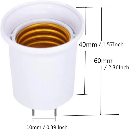 Vista 5 de Enchufe de bombilla estándar E26/E27 que convierte la toma de corriente a adaptador de enchufe de lámpara, enchufe de CA a E26 soporte de lámpara