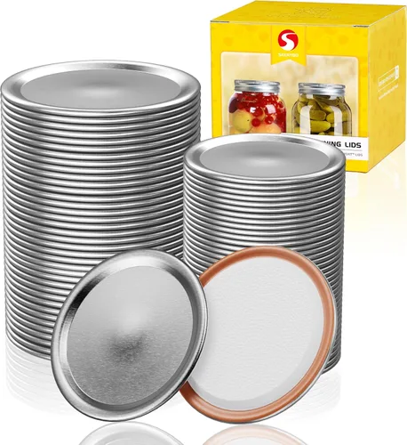 Vista 8 de 36 tapas para conservas de boca regular, tapas para tarro de masón, tipo dividido