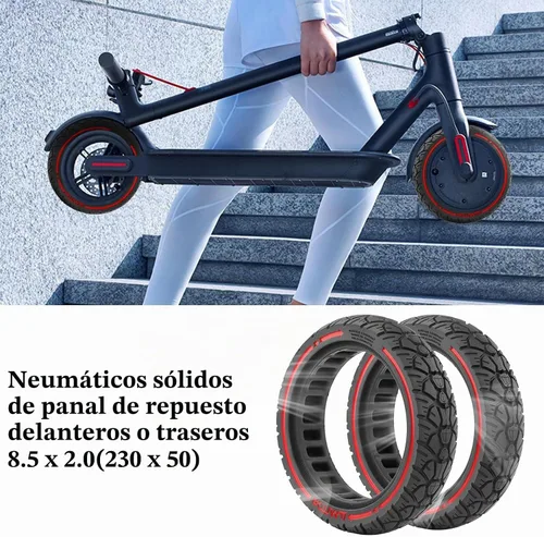 Vista 4 de Neumáticos sólidos para scooter de 8.5 pulgadas, 2 piezas de ruedas de repuesto para scooter eléctrico de 8.5 x 2.0 (230 x 50), neumáticos sólidos