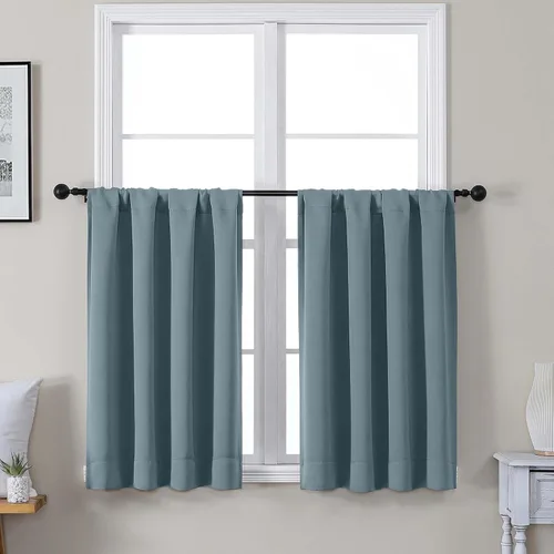 Vista 126 de Gwine Cortinas opacas para dormitorio, 54 pulgadas de largo, paneles de cortina de ventana con aislamiento térmico y reducción de ruido, cortinas