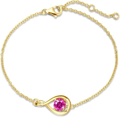 Vista 10 de FANCIME 925 Sterling Silver Infinity Birthstone Bracelets for Women abr-04