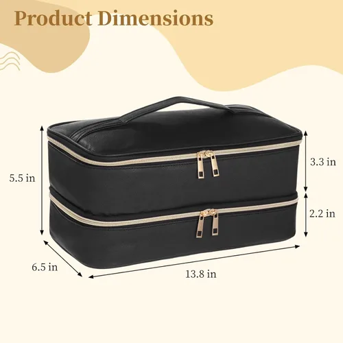Vista 5 de Estuche de transporte de viaje para Dyson Airwrap, Shark FlexStyle, secador de pelo Revlon, bolsa de almacenamiento de doble capa con cremalleras
