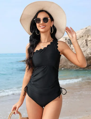 Vista 6 de BLUEMING Traje de baño tankini para mujer, traje de baño de dos piezas