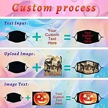Vista 3 de Máscaras faciales personalizadas para adultos diseñan tu propio universal para hombres y mujeres