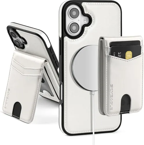 Vista 88 de SkyEagle - Funda tipo cartera compatible con MagSafe para iPhone 11, color negro Detachable Magnetic Credit Card Holder,RFID Blocking,PU