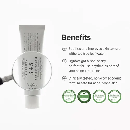 Vista 3 de Dr.Althea Crema de alivio 345 Hidratante facial diario para recuperación calmante y cuidado de manchas con PDRN y niacinamida Cuidado de la piel