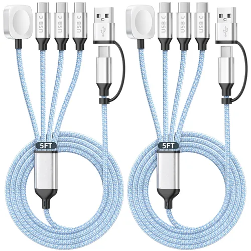 Vista 9 de Cable de carga múltiple USB C 4in2 3 X para cargador de iWatch, 5 B1-cuadrado