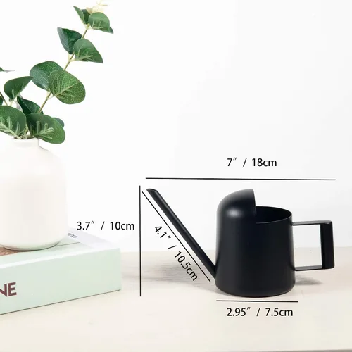 Vista 2 de IMEEA Mini regadera para plantas de interior de acero inoxidable pequeña regadera de 11 oz/10.1 fl oz