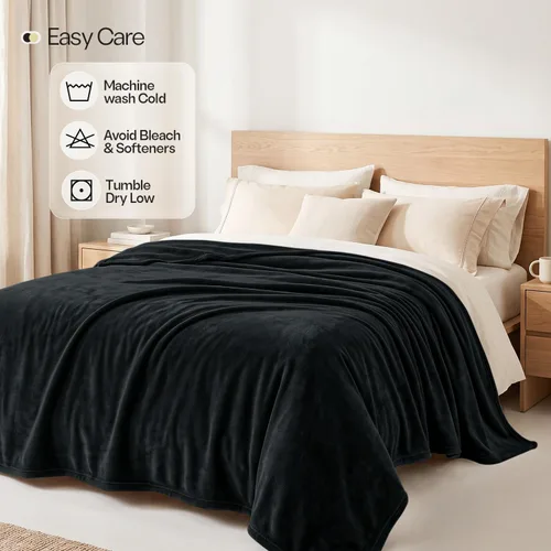 Vista 9 de Utopia Bedding Manta de forro polar negro, tamaño individual, ligera, mullida, suave, antiestática de microfibra (60 x 80 pulgadas)