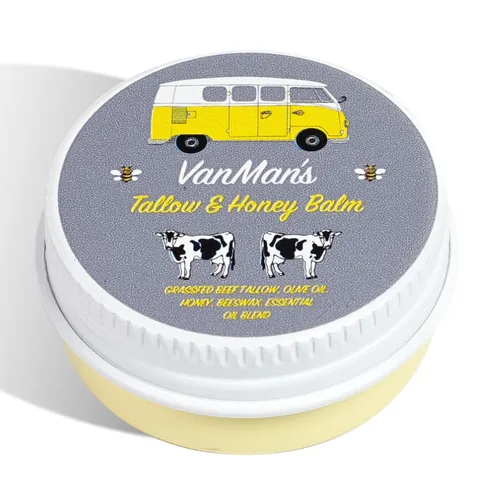 Vista 11 de Bálsamo de sebo de res y miel de Vanman - Hidratante facial de sebo con sebo de res alimentado con pasto para la piel y aceites esenciales, miel