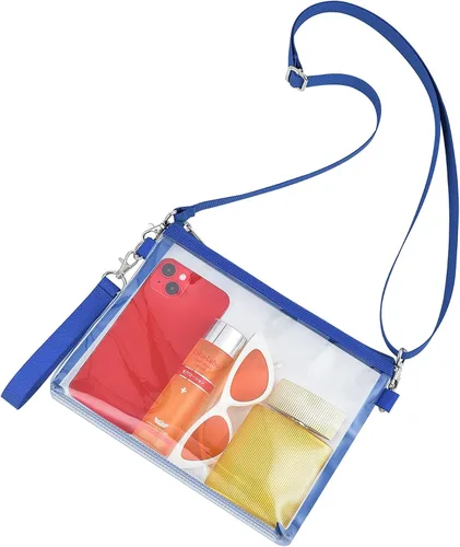 Vista 13 de Bagenius Clear Purse Stadium Approved, Crossbody Bag with Detachable Straps Negro