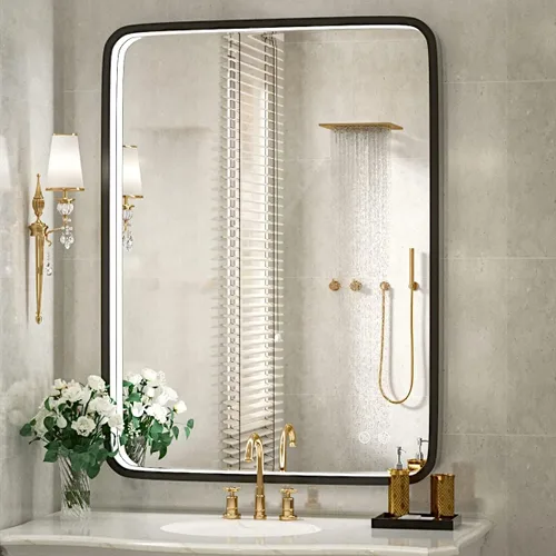 Vista 28 de Espejo Redondo Retroiluminado LED de 32 Pulgadas para Tocador, Espejo de Baño Iluminado Regulable 6000K Montado en Pared con Luces, Antivaho