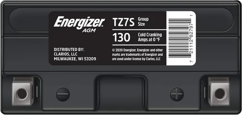 Vista 5 de Energizer - Batería ETZ7S TZ7S para motocicleta y ATV de 12 V, 130 amperios de arranque en frío y 6 Ahr, reemplaza: CTZ7S, YTZ7S, M727ZS, YTZ7S