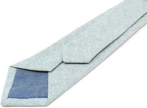 Vista 121 de Corbata delgada de algodón cambray para hombre, estilo desgastado texturizado - 2 1/2 pulgadas de ancho