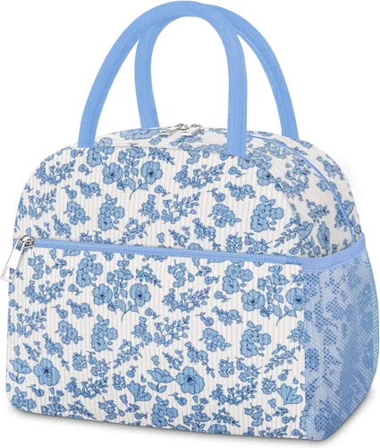 Vista 10 de Coobiiya Lonchera térmica de 12 litros para mujeres y hombres, lonchera de pana reutilizable, lonchera de gran capacidad con forro resistente a fugas