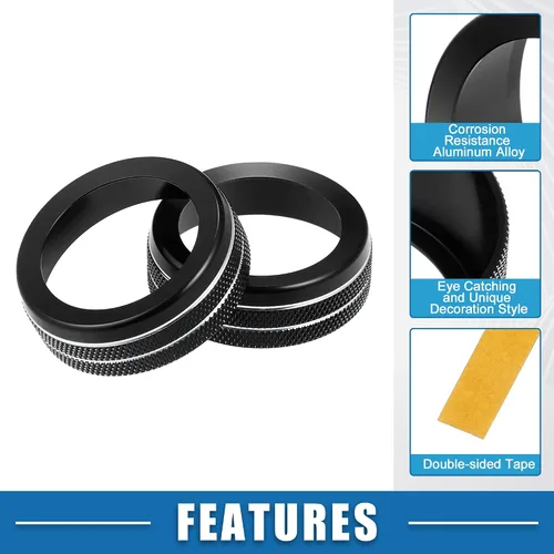 Vista 4 de 3 piezas Calcomanías para Perillas de Aire Acondicionado de Automóvil Cubierta de Perilla de Interruptor de Radio AC para Dodge Durango 2017-2020