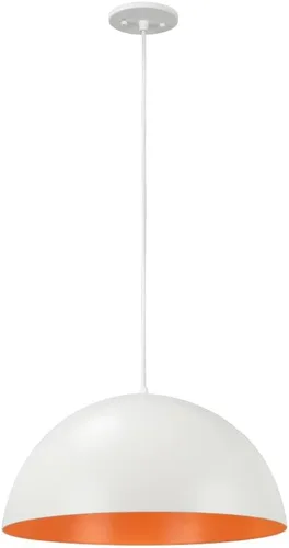 Vista 2 de Aspen Creative 61040-1A - Lámpara de techo colgante ajustable con 1 luz, diseño de transición en acabado blanco mate, pantalla de cúpula de metal