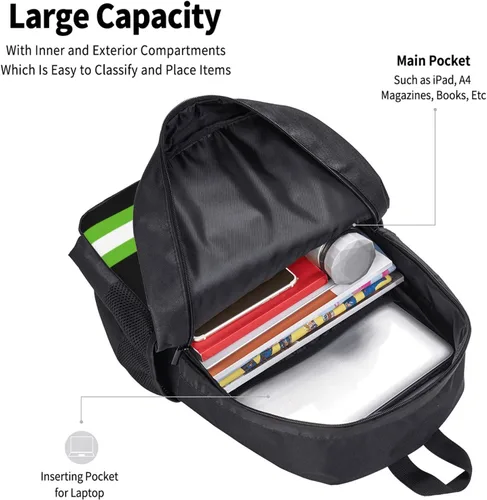 Vista 5 de KREDE Mochila Seattle - Bolsas personalizadas para hombres y mujeres, Negro 01