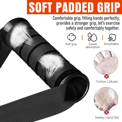 Vista 4 de Heavy Duty Exercise Handles, Gym Cable Handles for Cable Machine Attachments, D Handle Cable Attachments, Handles for Resistance Bands, Workout