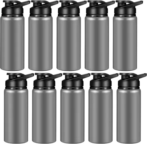 Vista 9 de CHENGU Botella de agua a granel de 20 onzas de aluminio, botellas reutilizables ligeras con tapa de rosca, vasos de agua fáciles de transportar, a