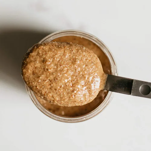 Vista 4 de Nutty Novelties Mantequilla de almendras clásica, alta en proteínas, mantequilla de nuez dulce, sin azúcar añadida, mantequilla de almendras pura