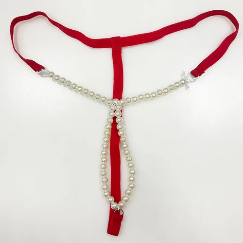 Vista 4 de ZUYPSK Mini bikini de perlas para mujer, tangas en T, lencería con cadena de masaje, ropa