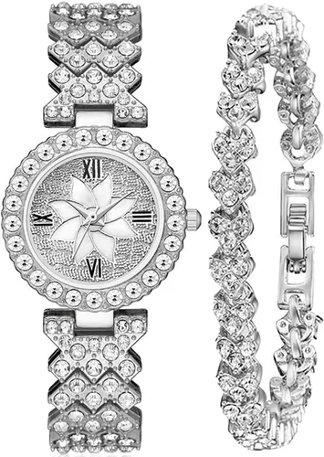 Vista 14 de ADSBIAOYE Relojes de pulsera de lujo para mujer, reloj de pulsera de diamante, reloj de cuarzo casual de moda para mujer