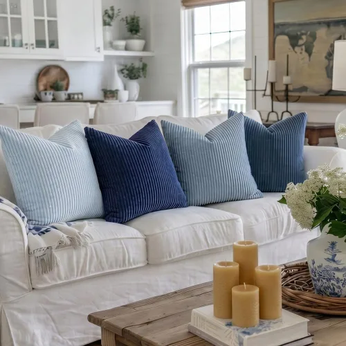 Vista 4 de LANANAS Fundas de almohada neutrales para sofá de 18x18 pulgadas, juego de 4 fundas decorativas de estilo granja boho para sala de estar, sofá