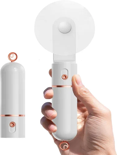 Vista 9 de AOCOOLFAN Ventilador de mano portátil, recargable por USB de 3 velocidades, ventilador de bolsillo pequeño personal de viaje para niñas y mujeres al
