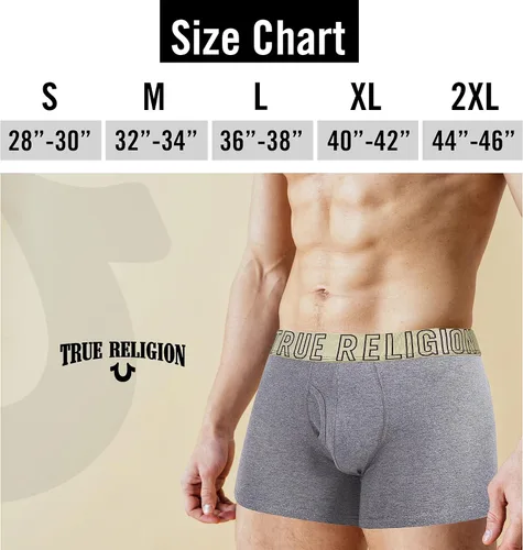 Vista 6 de True Religion Calzoncillos tipo bóxer de algodón elástico para hombre, paquete de 4