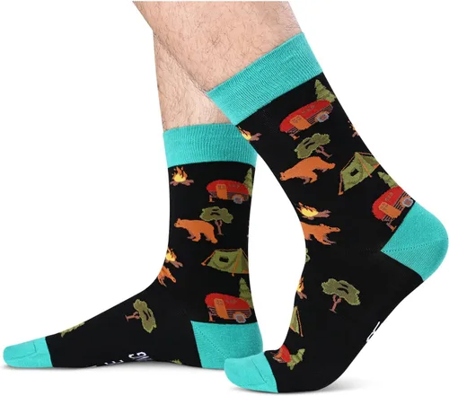 Vista 2 de Zmart Funny Beach Running Pickleball Football Cycling Gifts, Golfer Bowling Bike Lover Socks