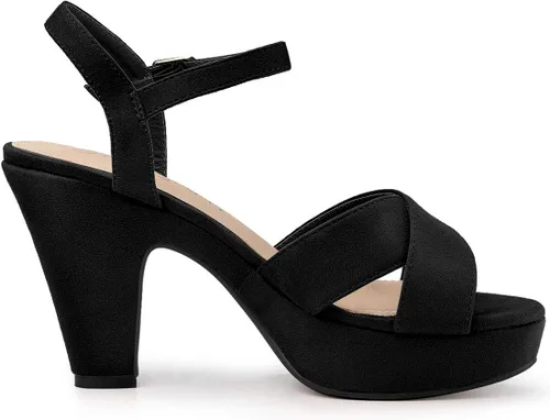 Vista 6 de Allegra K Sandalias de plataforma con tacón grueso para mujer