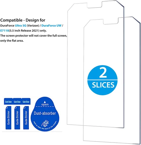 Vista 2 de Protector de pantalla compatible con Kyocera DuraForce Ultra 5G [2 unidades] DuraForce UW E7110 película de vidrio templado, dureza antiarañazos