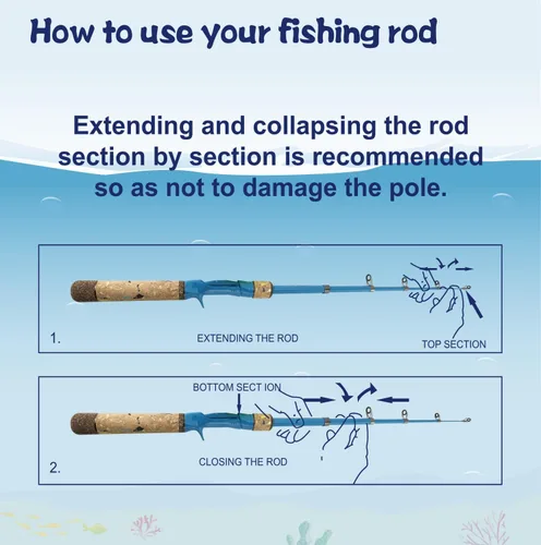 Vista 6 de Kids Rod Set, Kids Fishing Rod and Reel Combo and Fishing Net Tackle Box with Fishing Lure Hook and Bag for Girls Beginners, Kids, Youth Anglers