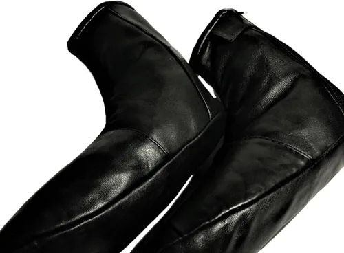 Vista 5 de Calcetines unisex de piel auténtica, color negro, Khuffs Hajj Umra